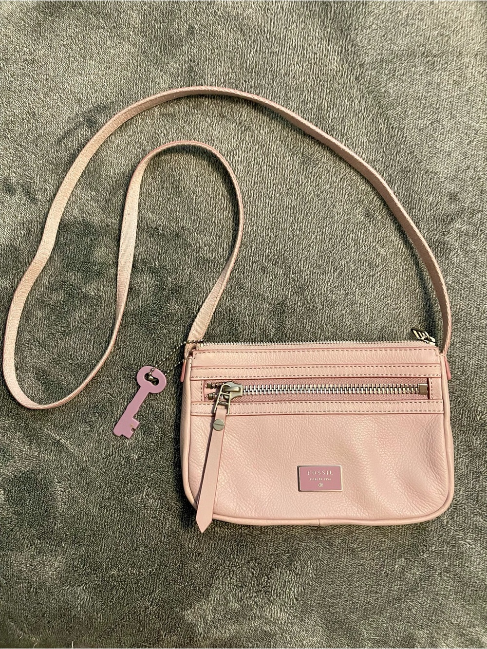 Fossil Lavender Leather Crossbody Bag